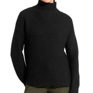 Athleta Oversized Funnel Neck Merino Wool Knit Tunic Dolman Sweater Black XXS